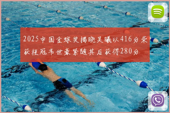 2025中国金球奖揭晓吴曦以416分荣获桂冠韦世豪紧随其后获得280分