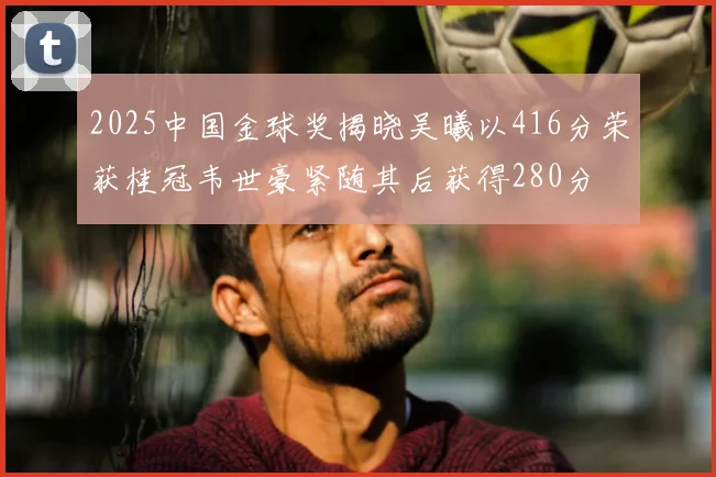 2025中国金球奖揭晓吴曦以416分荣获桂冠韦世豪紧随其后获得280分